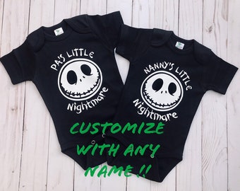 PERSONALIZE IT! Little  Nightmare!  The Nightmare Before Christmas Jack Skellington inspired onepiece bodysuit!!