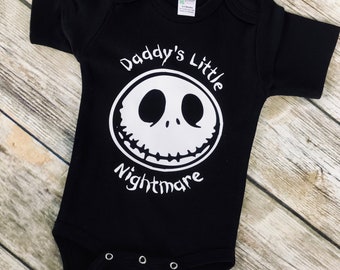 Daddy's little nightmare!  The Nightmare Before Christmas Jack Skellington inspired onepiece bodysuit!!
