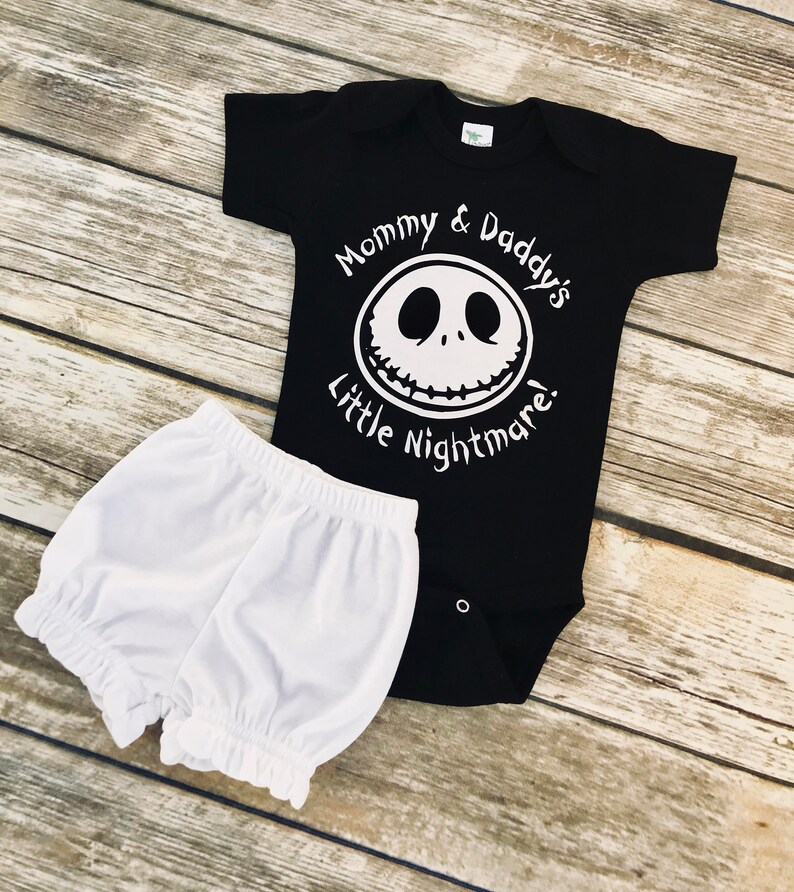 Mommy & Daddys Little Nightmare The Nightmare Before Christmas Jack Skellington inspired onepiece bodysuit image 3