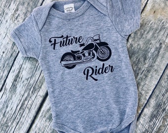 Future Motorcycle Rider! Baby Onepiece Bodysuit .