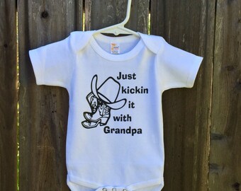 Just Kickin' It With Grandpa Baby Bodysuit