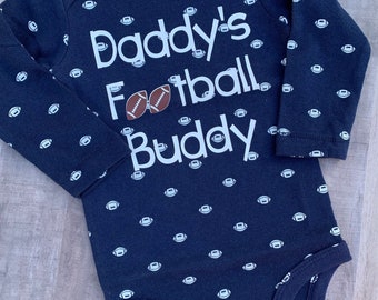 Daddy's Football Buddy ! Baby onepiece bodysuit. Size 9 Months