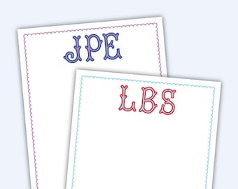 Scalloped Edge Fishtail Monogrammed Notepad | Personalized Notepad | Custom Notepad | 5.5x8.5" 50 Pages