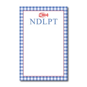 Needlepoint Lobster Gingham Notepad, NDLPT notepad