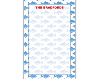 Fish Notepad | Personalized Notepad | Family notepad | Mom note | Custom Notepad | School Notepad | Red White and Blue Stationery
