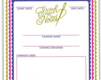 Stitch Notes Notepad for Needlepoint - MiMi print in &quot;pear&quot;