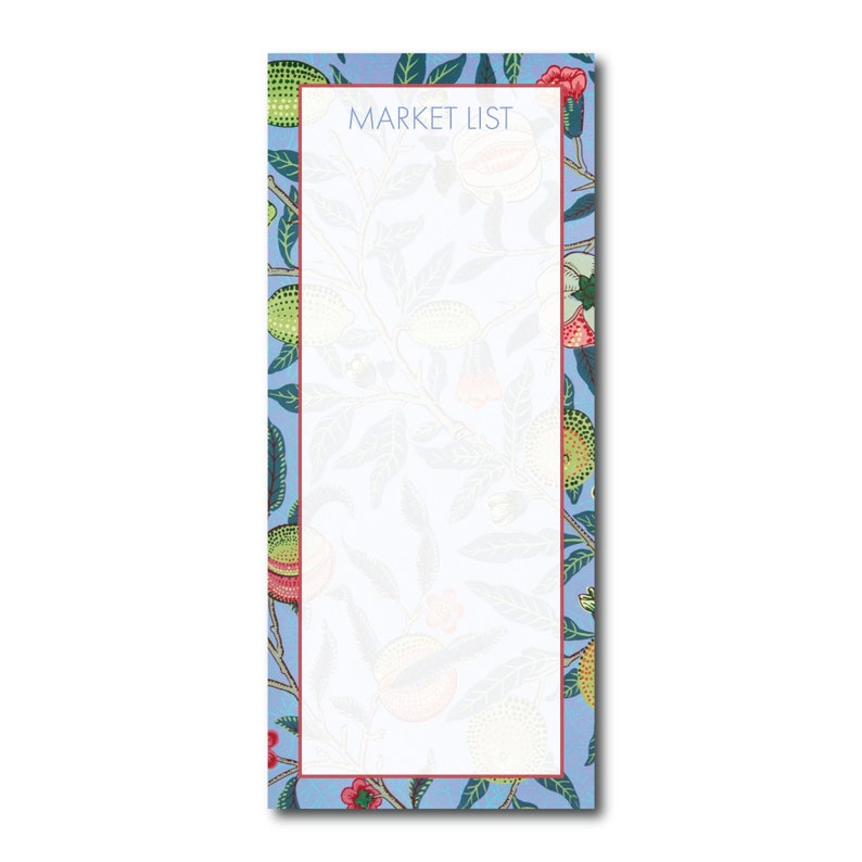 Floral Notepad, Market List, Grocery List 4x9.25