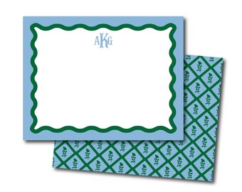 Scallop Wavy Border Note Cards | Baby Stationery | Kids Stationery | Monogrammed Notecards |Gift for Mom, Baby Gift, Birthday Gift