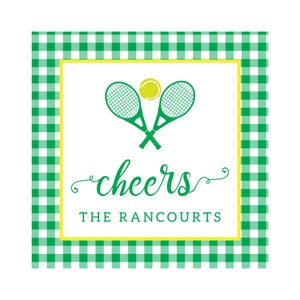 Personalized, Custom Gift Tag- Tennis-Gingham | Tennis tags | Tennis Gift Tags