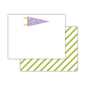 Bonjour du camp | Papeterie pour camp d'été | Notes de camp d'été | Papeterie pour enfants | de correspondance drapeau fanion | Lot de 10 notes plates