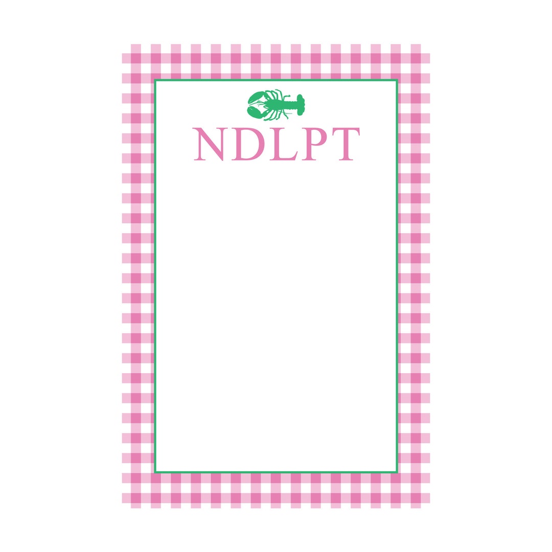 Needlepoint Lobster Gingham Notepad NDLPT Notepad Etsy