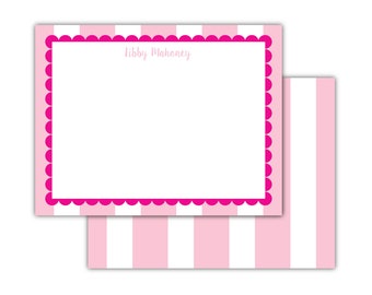 Personalized Scallop Stripe Notes | Baby Stationery | Kids Stationery | Monogrammed Notecards |Gift for Kids, Baby Gift, Birthday Gift