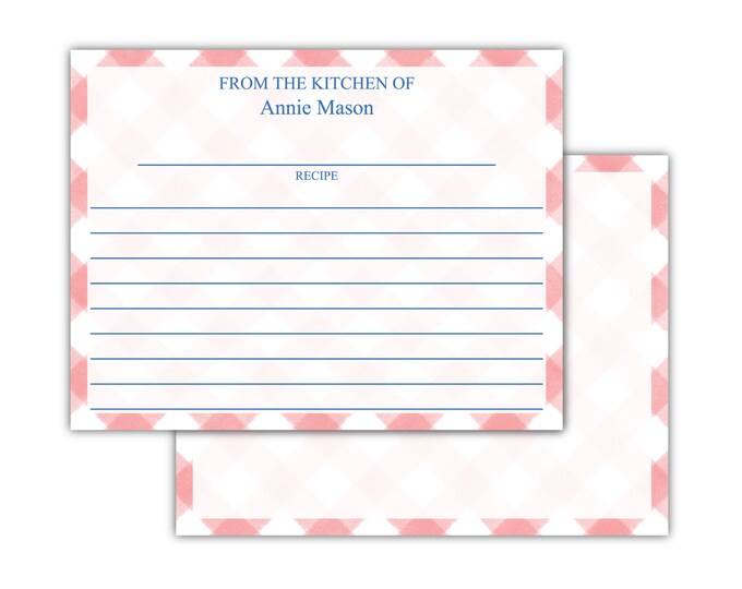 Custom Personalized Recipe Cards, From The Kitchen Notes, Gifts for Chef, Hostess Gift, Gifts for Mom, Gifts for Her, Cooking Gifts, Recipe