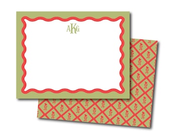 Scallop Wavy Border Note Cards | Baby Stationery | Kids Stationery | Monogrammed Notecards |Gift for Mom, Baby Gift, Birthday Gift