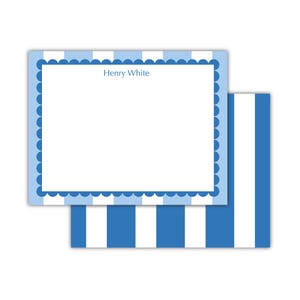 Personalized Scallop Stripe Notes | Baby Stationery | Kids Stationery | Monogrammed Notecards |Gift for Kids, Baby Gift, Birthday Gift