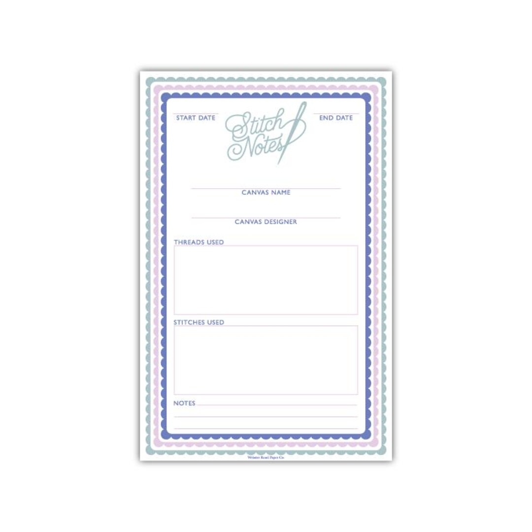 Stitch Notes Notepad for Needlepoint - Mimi Print in 