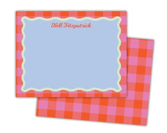 Wavy Border Flat Notes | Floral Stationery | Thank You Note | Preppy Stationery | Mom Gift Ideas | Mother's Day Gift