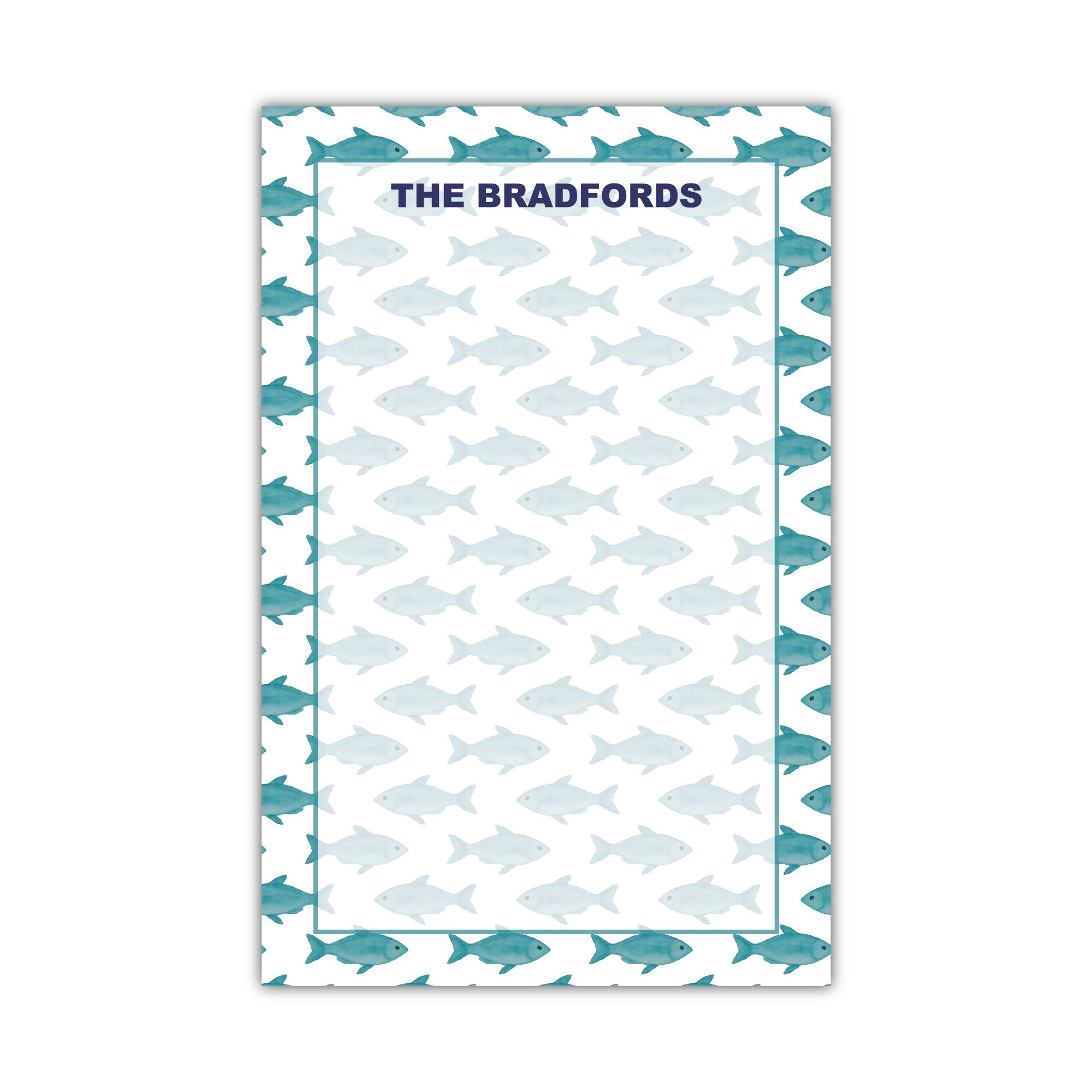 Fish Notepad | Personalized Notepad | Family notepad | Mom note | Custom Notepad | School Notepad | Red White and Blue Stationery