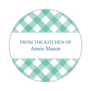 Personalized Stickers, From The Kitchen Stickers, Custom Kids Stickers, Party Favor Stickers, Monogram Stickers, Gingham Sticker, Gift Idea