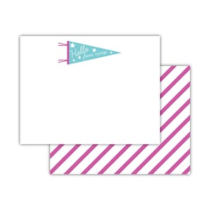 Hello from Camp Grußkarten | Sommer Camp Briefpapier | Summer Camp Notizen | Kinder Briefpapier | Wimpel Flagge Grußkarten | Set aus 10 flachen Karten