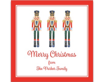 Personalised, Custom Gift Tag, Merry Christmas, Happy Holidays, Nutcracker Gift Tags