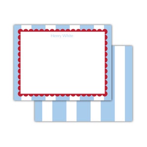 Personalized Scallop Stripe Notes | Baby Stationery | Kids Stationery | Monogrammed Notecards |Gift for Kids, Baby Gift, Birthday Gift