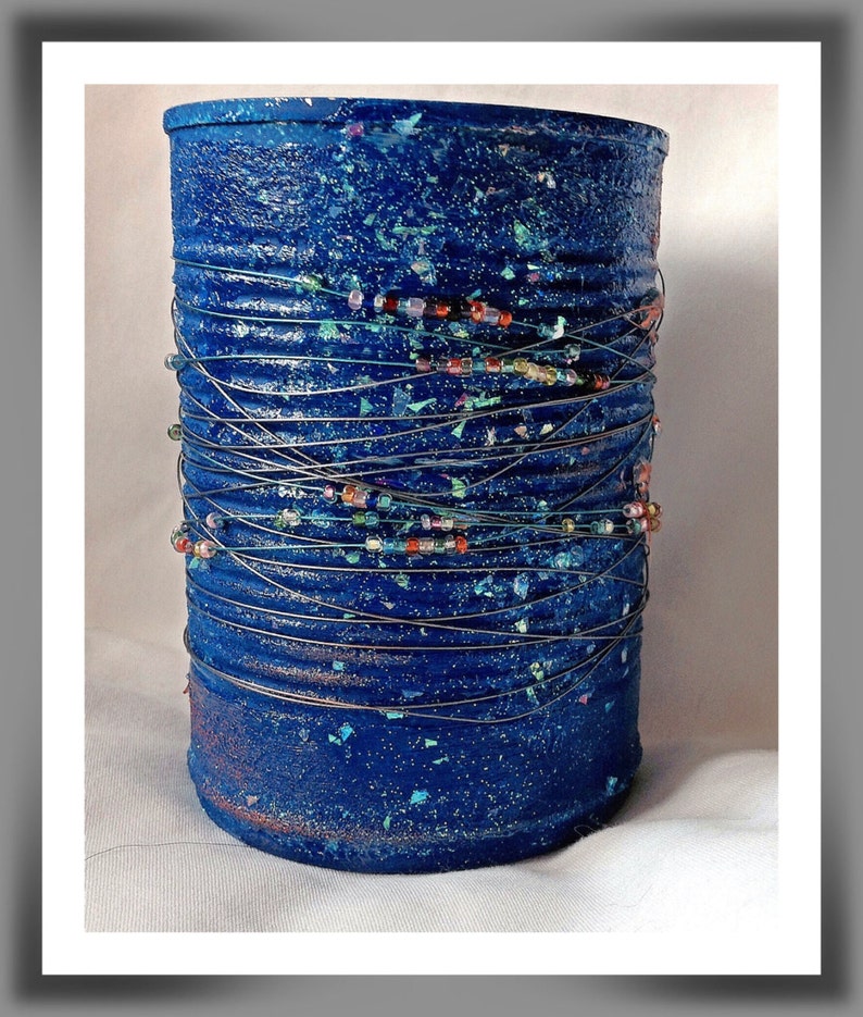 Recycled Rustic Wedding Decoration Beaded Containers Etsy