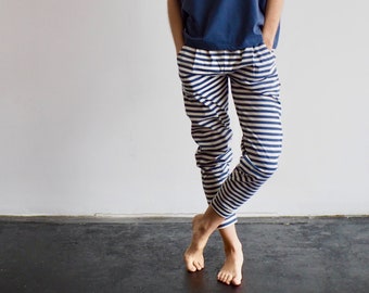 Aku Harems/ Midnight Stripe ~ 100% organic cotton noctu