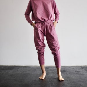 Aku Harems/ Fig ~ 100% organic cotton noctu