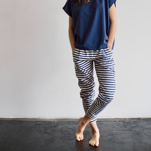 Aku Harems/ Midnight Stripe ~ 100% organic cotton noctu