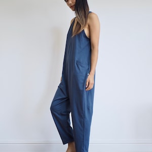 Månen Jumpsuit / Midnight Blue ~ 100% organic cotton noctu