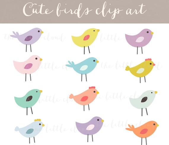12 birds clipart PNG EPS vector cute birds bird clip | Etsy