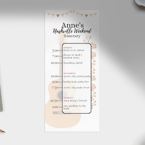 Nashville Bachelorette Itinerary Template: Music City Weekend (Digital Download)