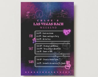 Plantilla de itinerario para despedida de soltera en Las Vegas (descarga digital)