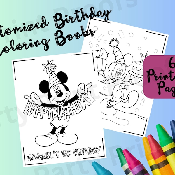 Mickey Coloring Pages Party Favors - Etsy