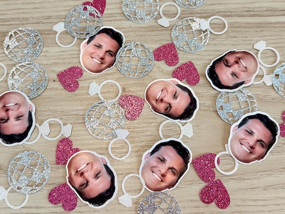 Groom Face Confetti: Disco Bachelorette Party Decor, Mamma Mia, Disco Cowgirl