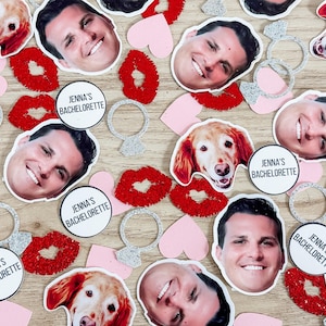 Bachelorette Confetti, Bachelorette Party Favors & Decor, Face Stickers, Personalize Confetti, Groom Face, Bridal Shower, Wedding Favor