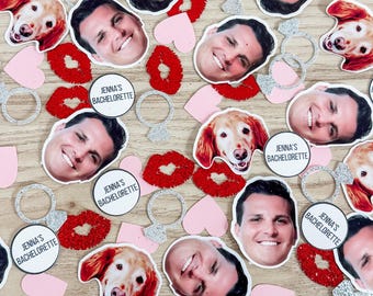 Bachelorette Confetti, Bachelorette Party Favors & Decor, Face Stickers, Personalize Confetti, Groom Face, Bridal Shower, Wedding Favor