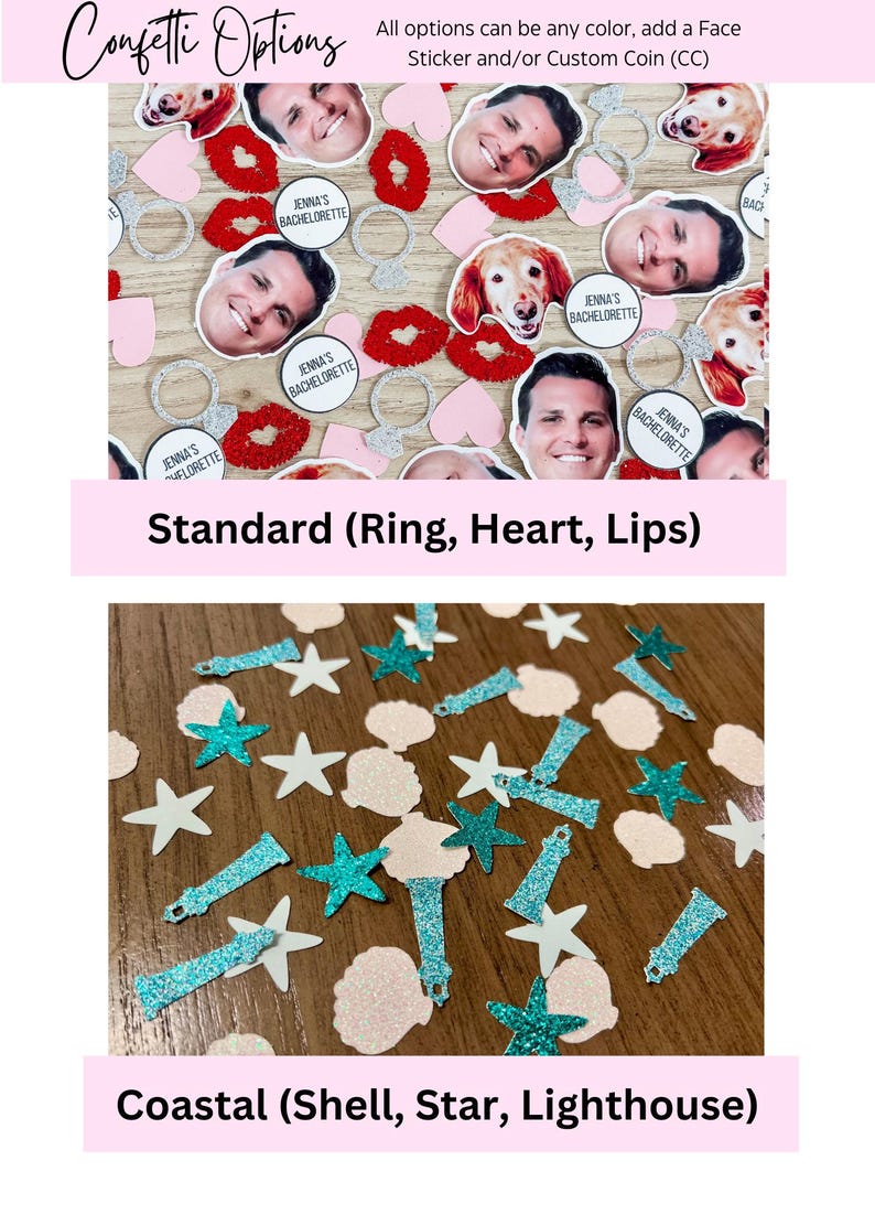 Bachelorette Confetti, Groom Stickers, Bachelorette Party Favors, Bridal Decor, Face Stickers, Wedding Confetti, Bridal Shower Decor, Bride immagine 4