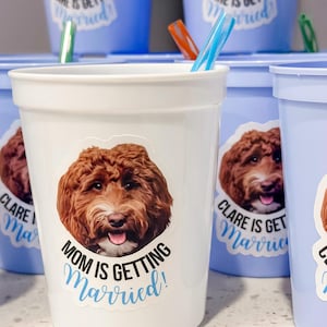 Tazze personalizzate a tema animali domestici per addio al nubilato, compleanni e celebrazioni speciali, bomboniere per addio al nubilato, la mamma si sposa, miagolato, tema festa per cani