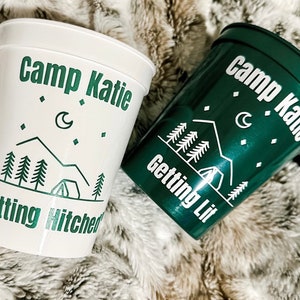 Camp Bachelorette Stadium Cups: Custom Winter Flannel Fling Favors
