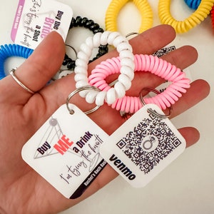 Código QR de Venmo, Invita a la novia a una bebida, Pulseras de despedida de soltera, Reina del cumpleaños, Despedida de soltera y regalos, Kits para la resaca, Pegatinas para el novio