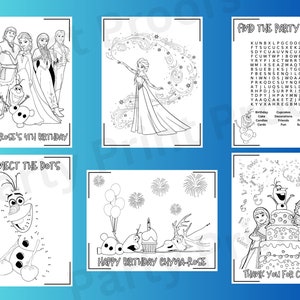 Personalized Frozen Coloring Book: Anna & Elsa Birthday Party Favor (PDF)