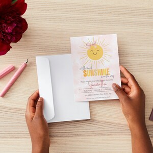 Sunshine Baby Shower Invitation | Boho Sunshine Shower | A Little Ray ...