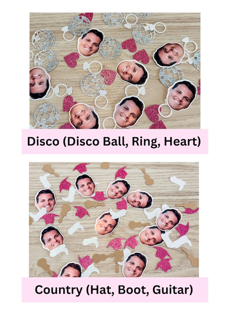 Bachelorette Confetti, Groom Stickers, Bachelorette Party Favors, Bridal Decor, Face Stickers, Wedding Confetti, Bridal Shower Decor, Bride immagine 5