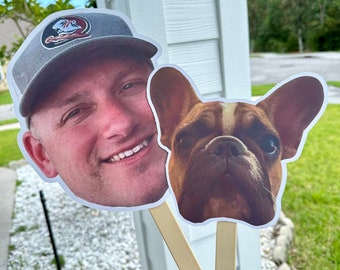 Groom Face on a Stick, Bachelorette Groom Face, Graduation, Birthday, Customized Face on a Stick, Face Fans, Face on a Stick Bachelorette