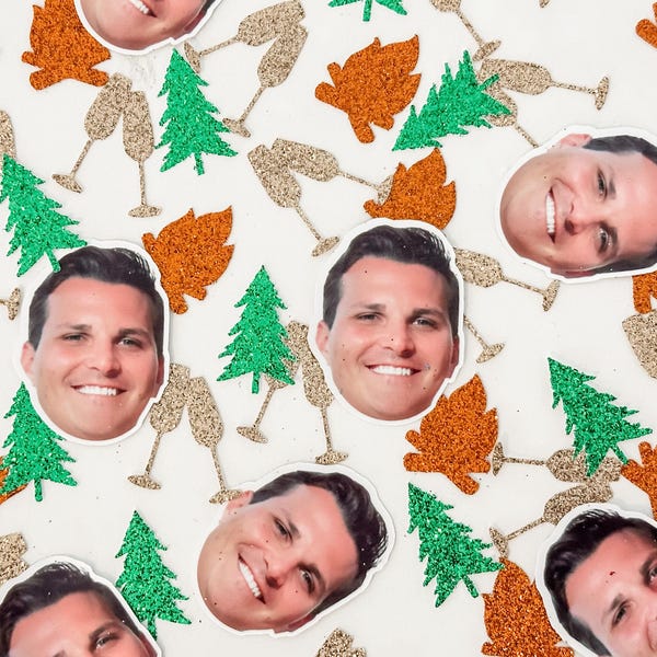 Groom Face Confetti: Mountain Bachelorette Party Decorations