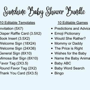 Sunshine Baby Shower Bundle, Boho Sunshine Shower Bundle, A Little Ray ...