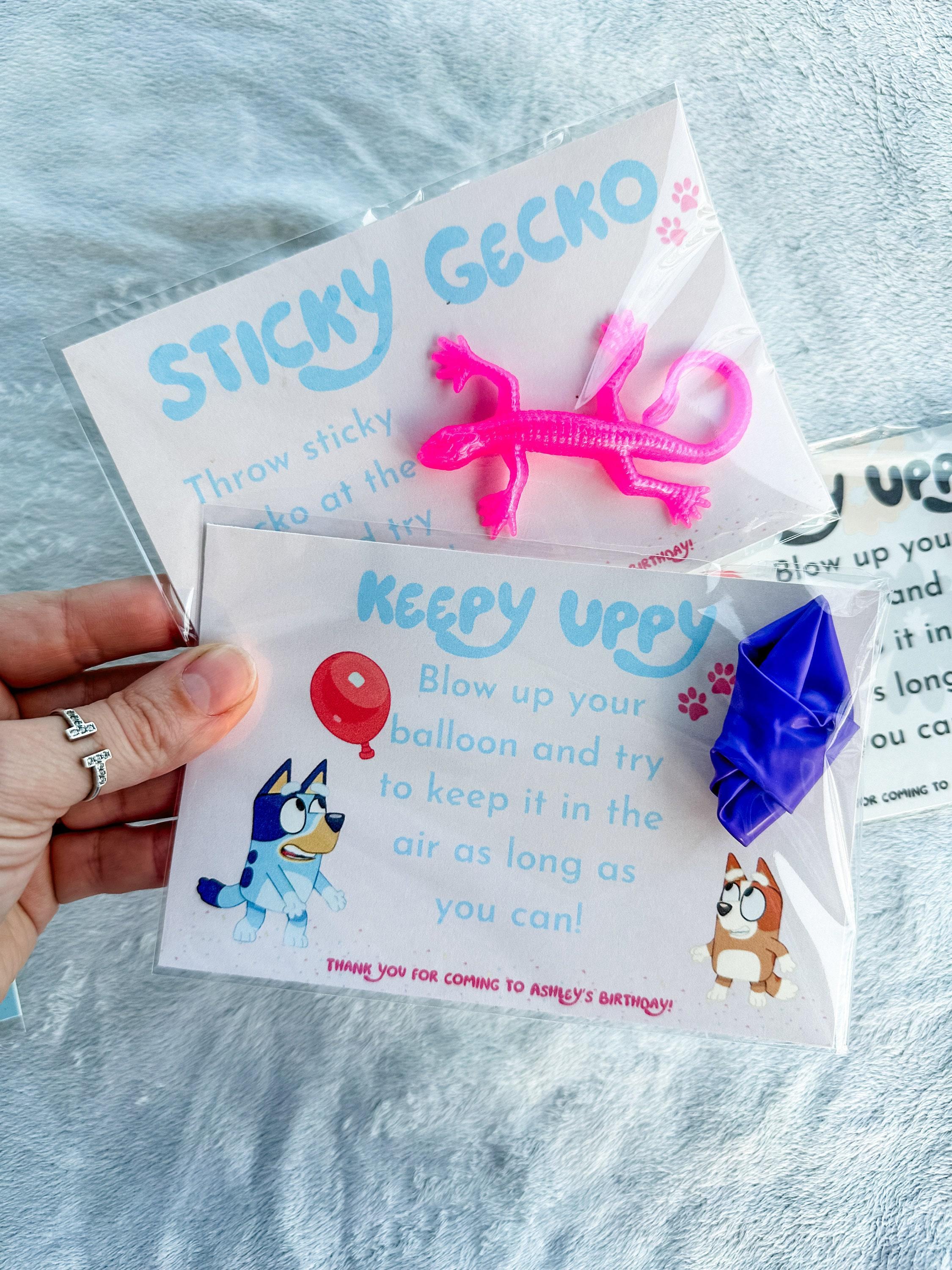 Bluey Balloon, Gecko, Star Favor Cards