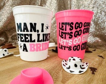 Disco Cowgirl Bachelorette Party Cups: Nashville Last Rodeo, 16 oz Stadium Cup